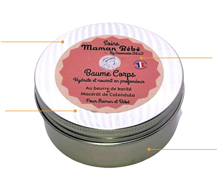 baume corps hypoallergénique avec trait