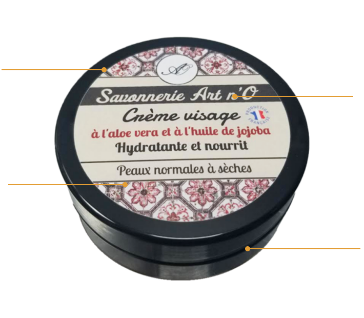 crème visage jojoba avec trait