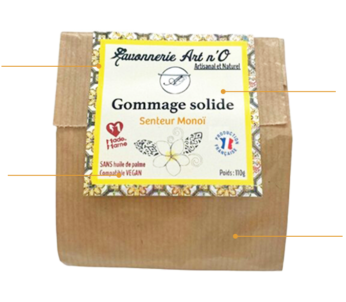 gommage solide avec trait