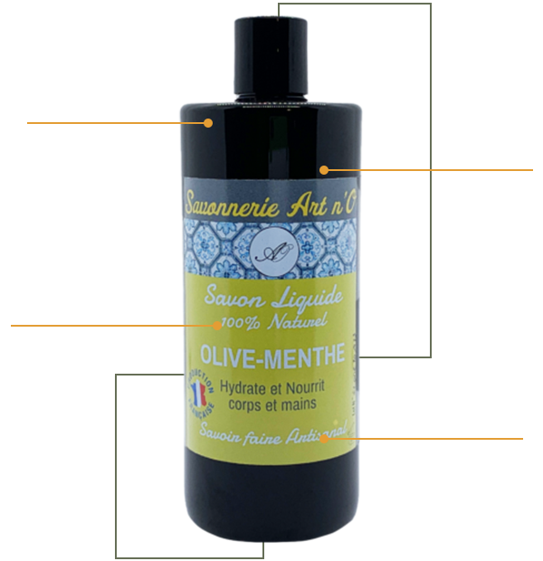 savon liquide menthe 500ml avec trait