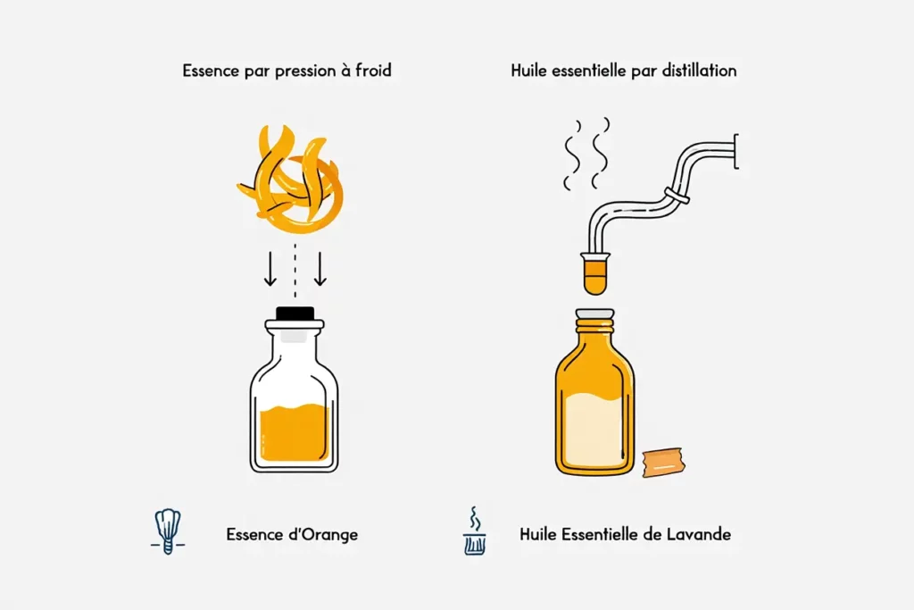 Comparaison essence vs huile essentielle